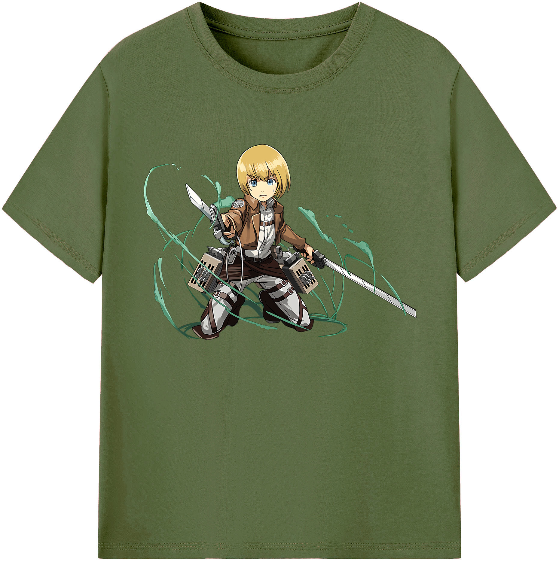 （画像用） 進撃の巨人 アルミン·アルレルト Attack on Titan Armin Arlert 綿100％半袖Tシャツ（フロントプリント）